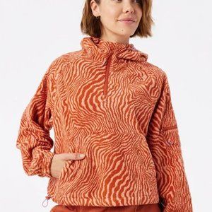 Outdoor Voices PrimoFleece Quarter Zip Pullover Melon Zebra XS